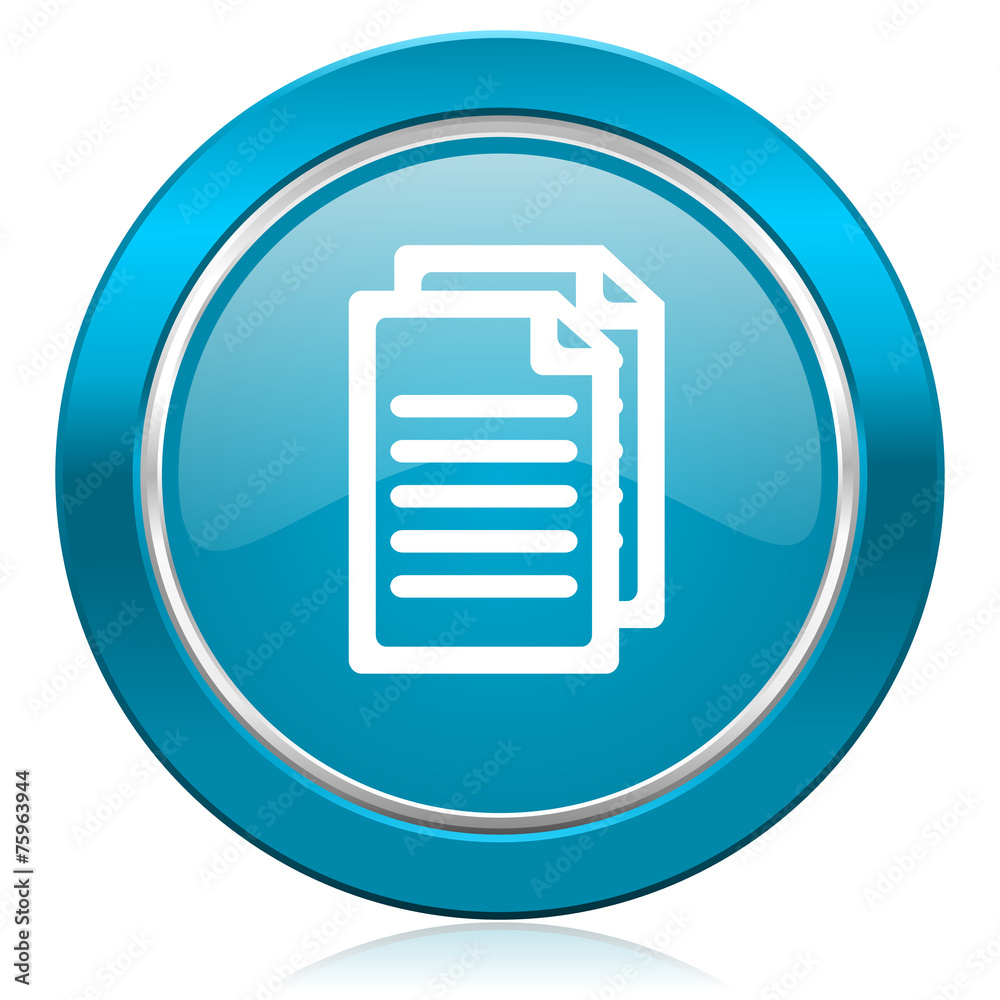 document blue icon pages sign