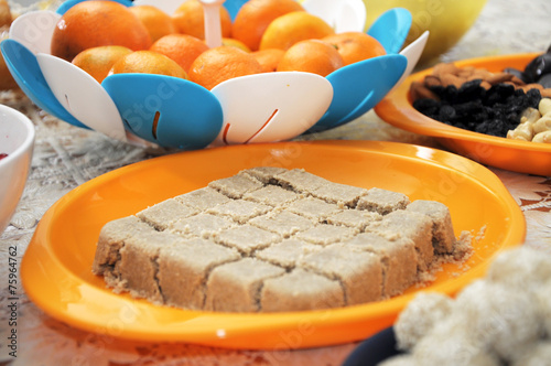 halva on festive table photo