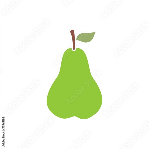 Icono aislado de pera verde. Ilustración vectorial