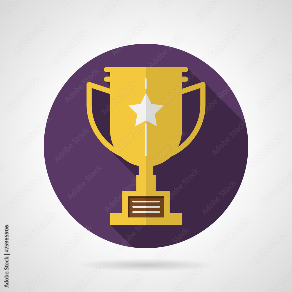 Trophy cup flat vector icon