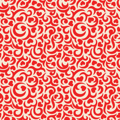 Keuken achterwand Rood Romantisch Valentijnsdag patroon met hartjes  © hoverfly