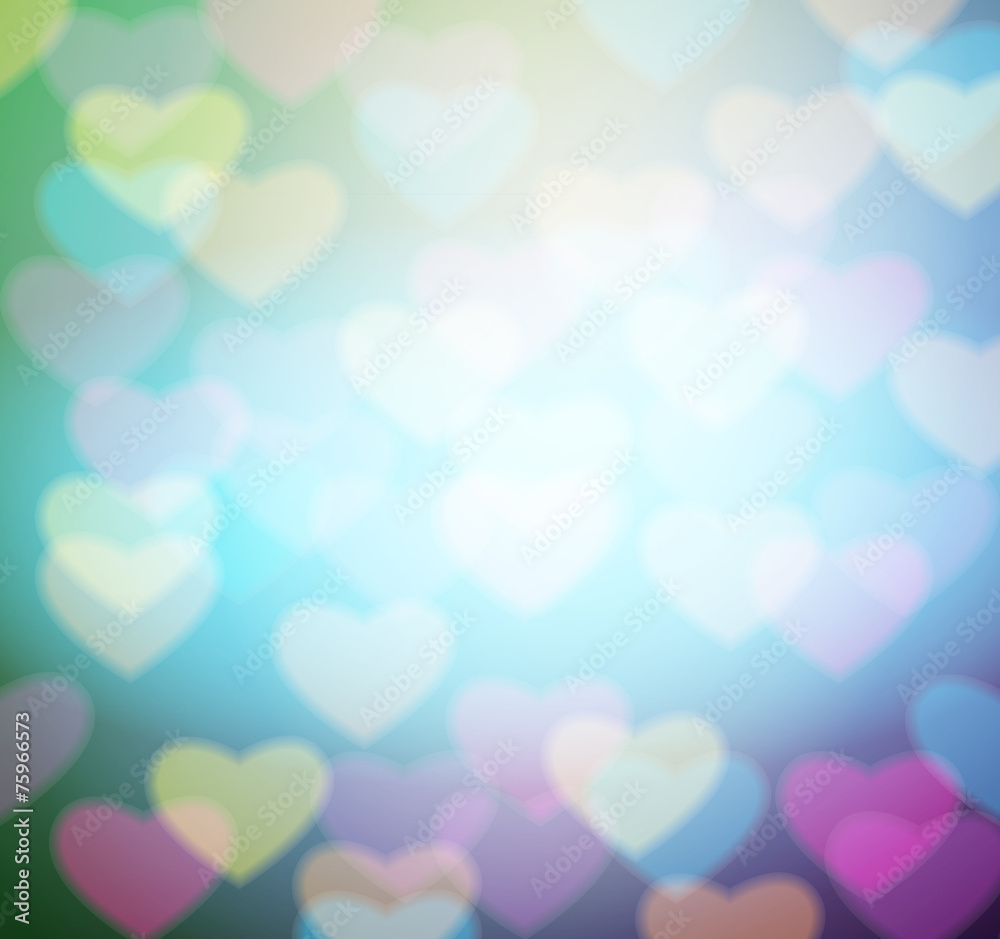 hearts blurred background