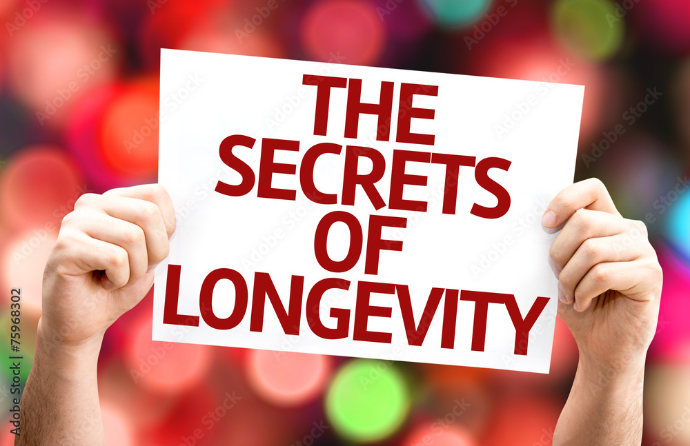 The Secrets of Longevity card with colorful background The Secrets of Longevity card with colorful background
