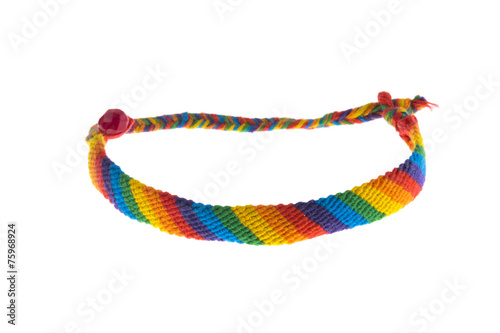 Handmade colorful gay-lesbian bracelet isolated on white