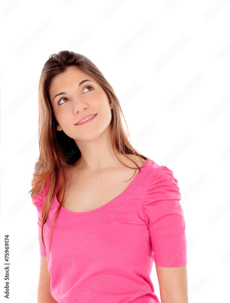 Attractive young girl in pink Attractive young girl in pink