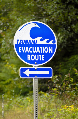 Tsunami Evacuation Route Sign