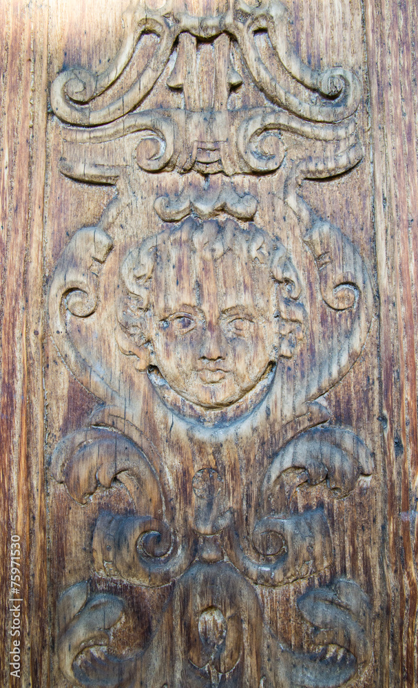 carved wooden portal