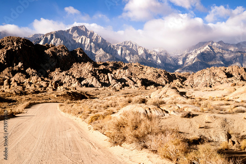Dirt Road into Alabama Hills Sierra Nevada Range California