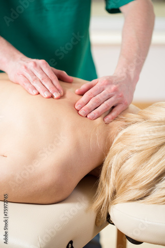 Close-up of spine massage