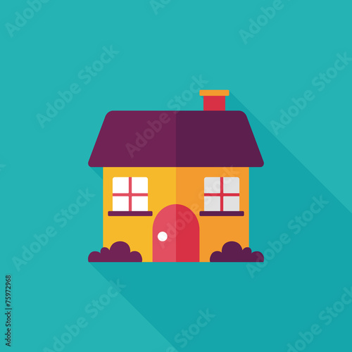 Building house flat icon with long shadow,eps10