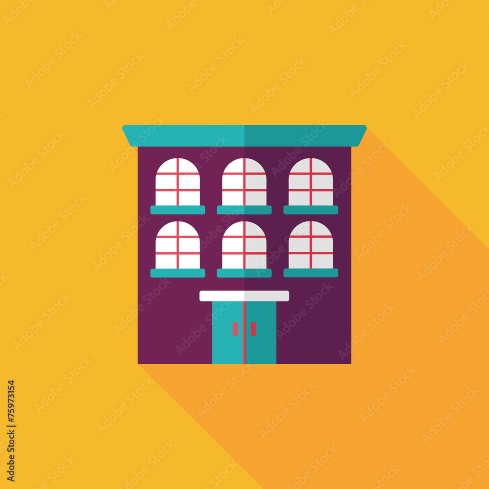 Building flat icon with long shadow,eps10 Building flat icon with long shadow,eps10