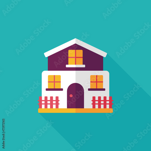 Building flat icon with long shadow,eps10 © eatcute