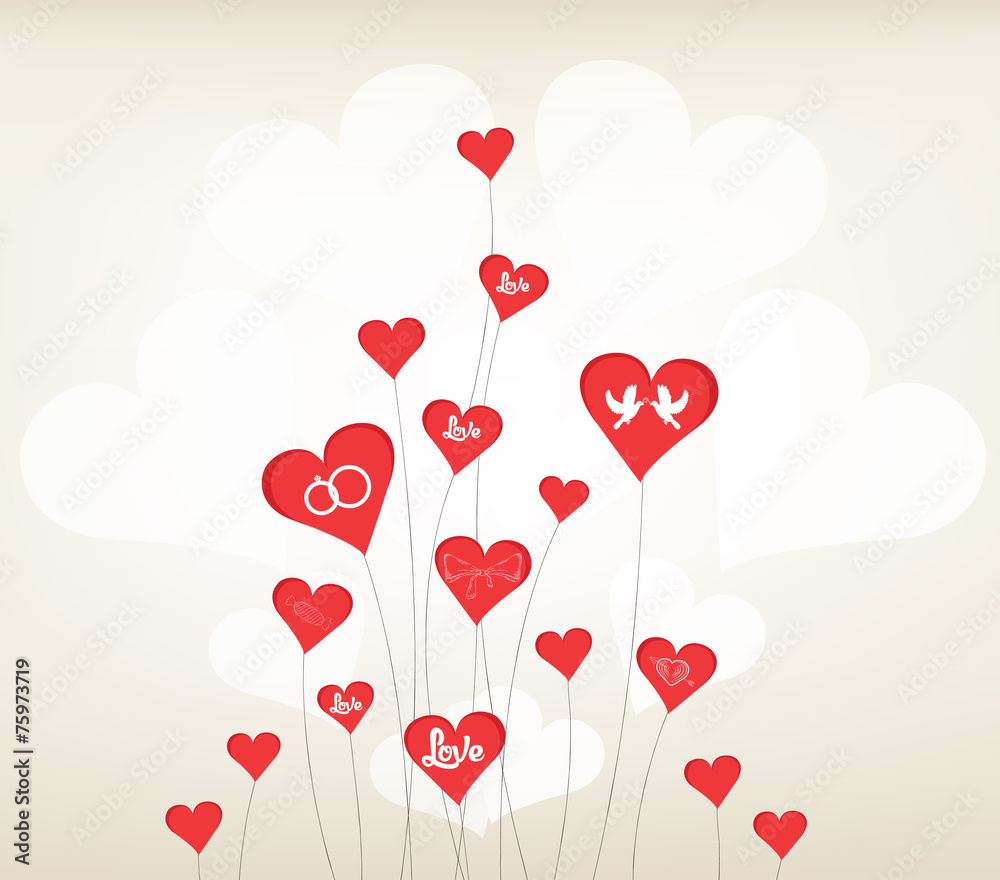 love background with hearts valentine day