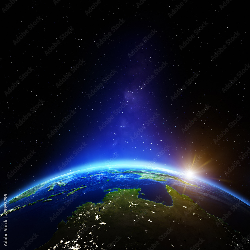 Fototapeta premium Oceania and Australia night