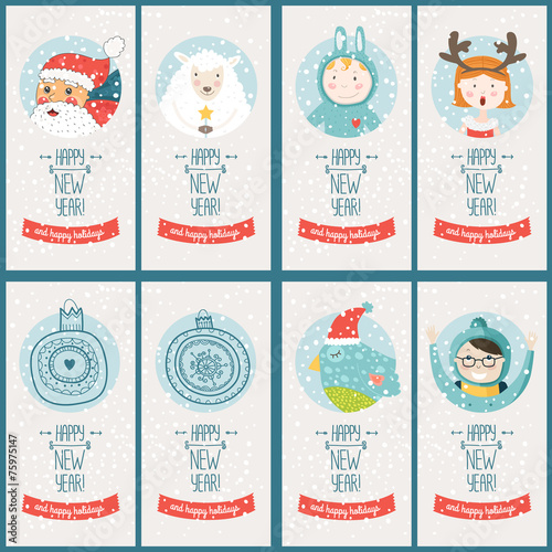 Vector christmas cards collection
