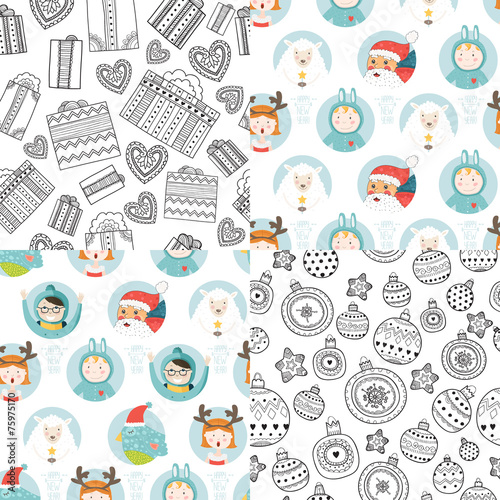 Vector christmas background set