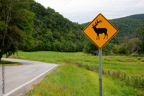 Elk Crossing Sign