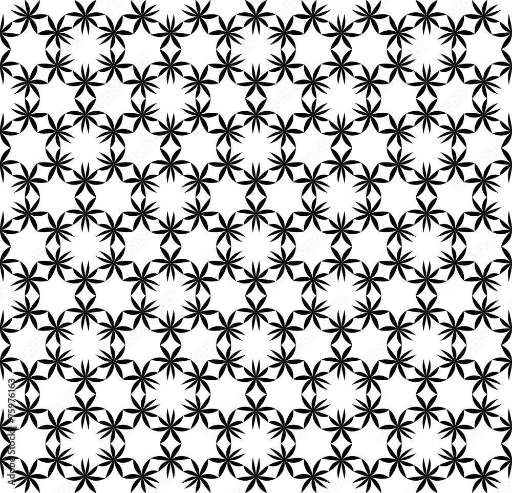 Black and white seamless pattern, abstract background.