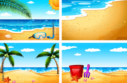 Four beach sceneries