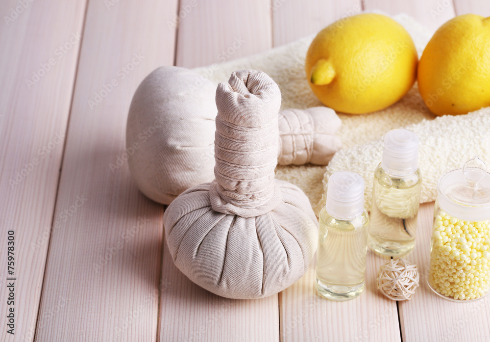Spa still life on wooden planks background Spa still life on wooden planks background