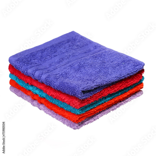 Bathroom Towels isolated on white background photo