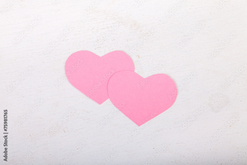 Pink paper Saint Valentines hearts