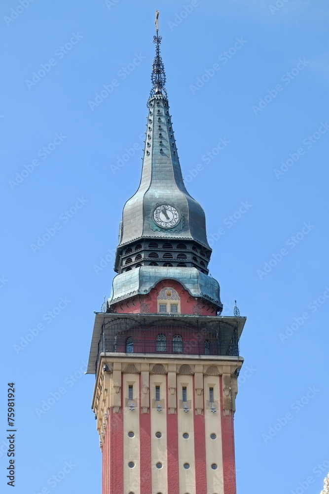 Clock Tower City Hall In Subotica, Serbia