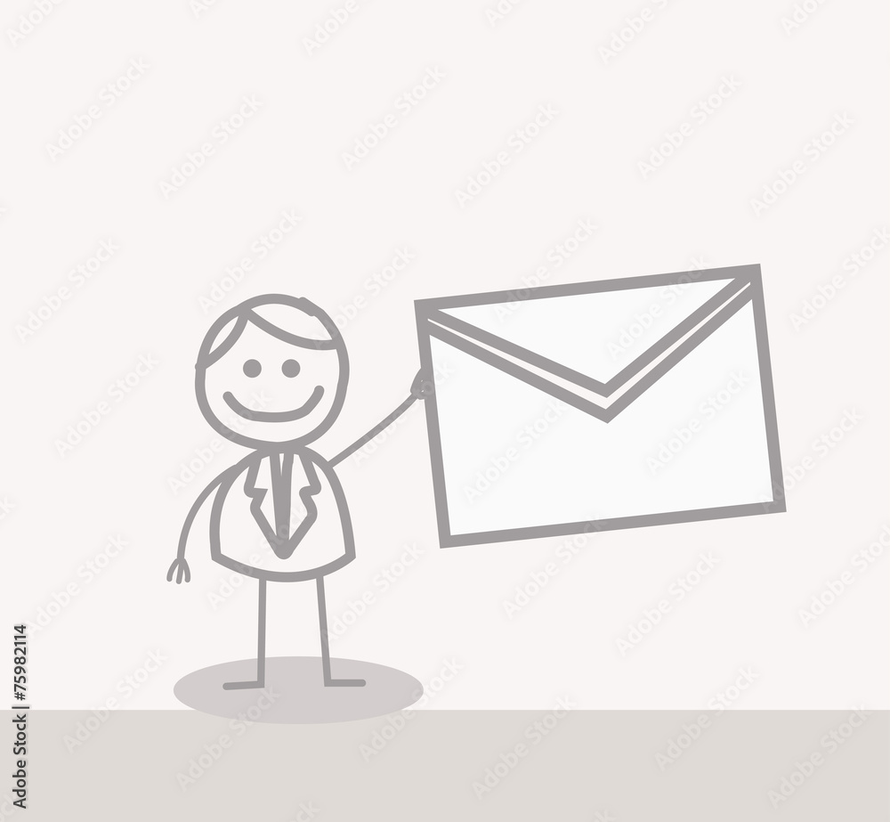 Funny Doodle : business man mail