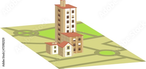 Isometric city map concept