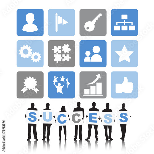 Silhouettes Business People Success Team Concept
