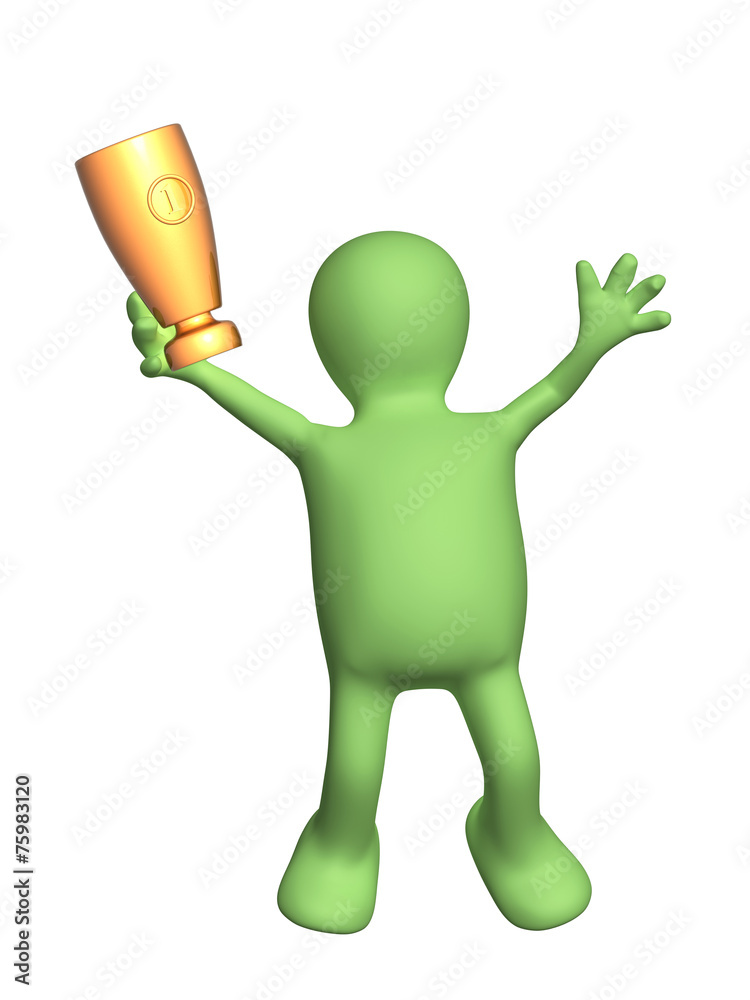 Jumping puppet with cup
