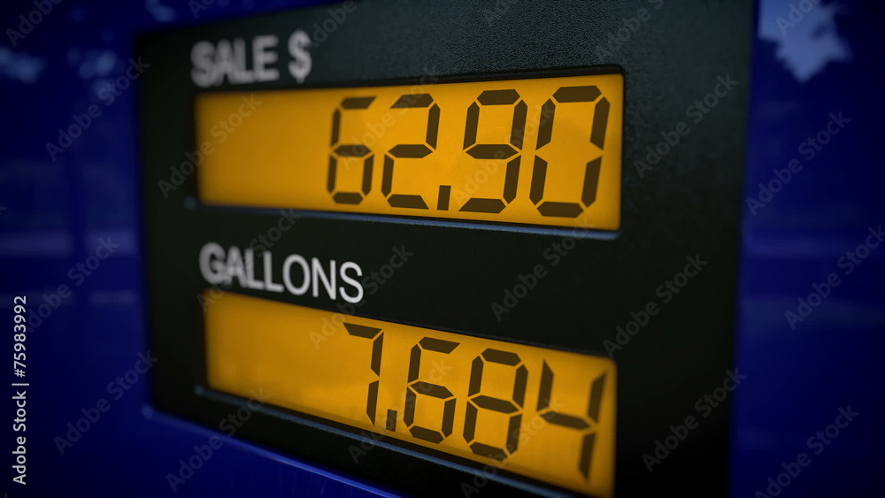 Closeup on gas pump display showing price of an arm and a leg Closeup on gas pump display showing price of an arm and a leg