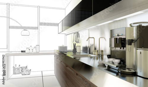 Küche in 3D (Entwurf)