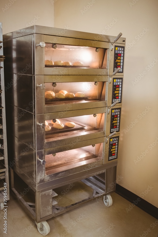 Bread rolls baking in oven