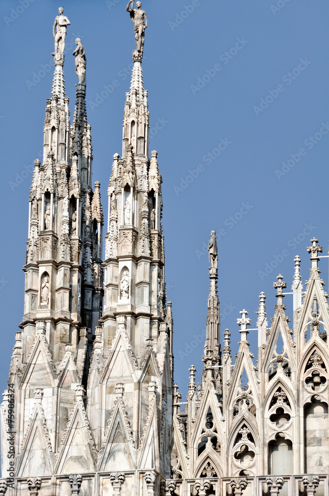 Towers of Cathedral Duomo, Milan, Italy