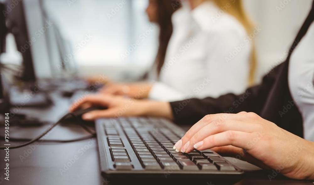 Close up of a businesswoman typing on keyboard Close up of a businesswoman typing on keyboard