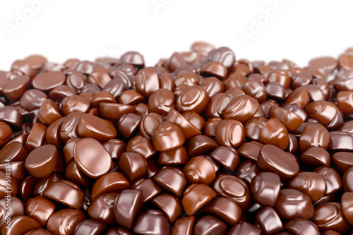 Chocolate candy in bulk.
