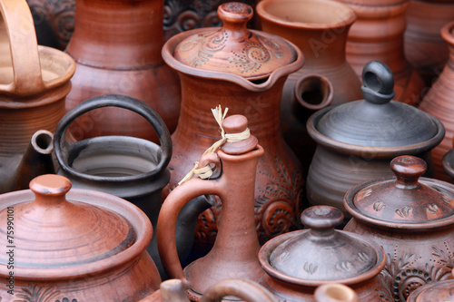 tableware made of clay