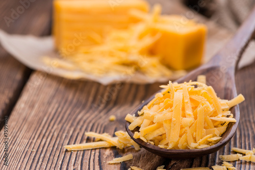 Portion of grated Cheddar