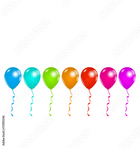 Set colorful balloons isolated on white background (3)