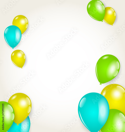 Holiday background with colorful balloons