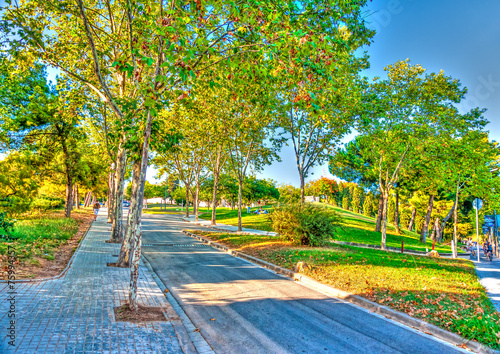 a road outside of Barcelona in Spain. HDR processed