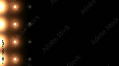 golden floodlights flashing in different variations