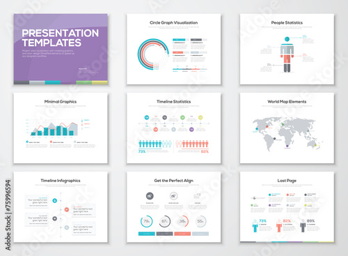 Infographic presentation templates and business brochures