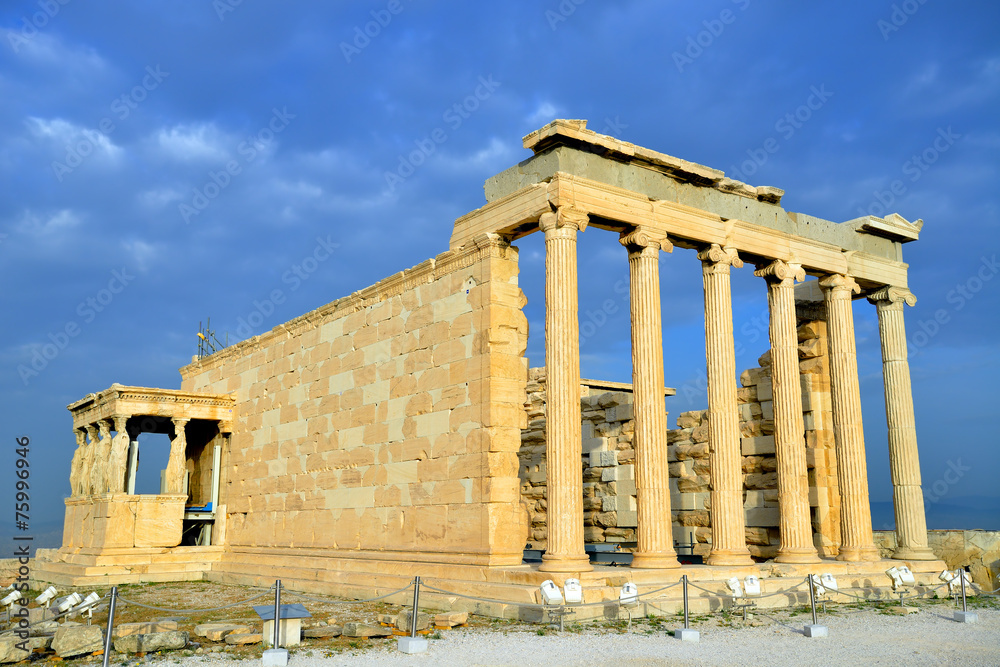Erechtheion temple Acropolis in Athens - obrazy, fototapety, plakaty 