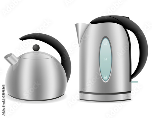 electric and kettle for gas cooker vector illustration