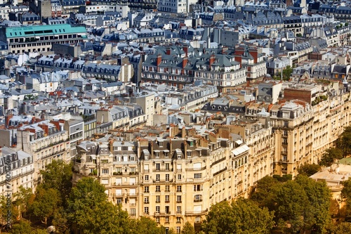 Paris aerial view. Retro filtered tone. © Tupungato