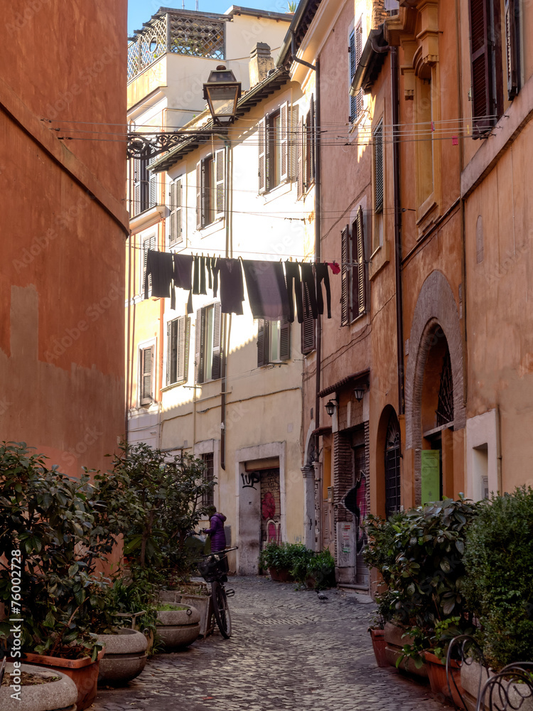 Laundry in Trastevere district of Rome, Italy.
