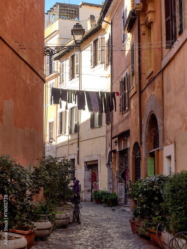 Laundry in Trastevere district of Rome, Italy. © Frankix