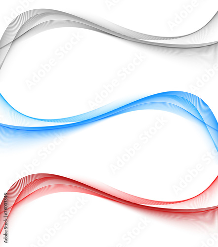 Set of soft wavy banners